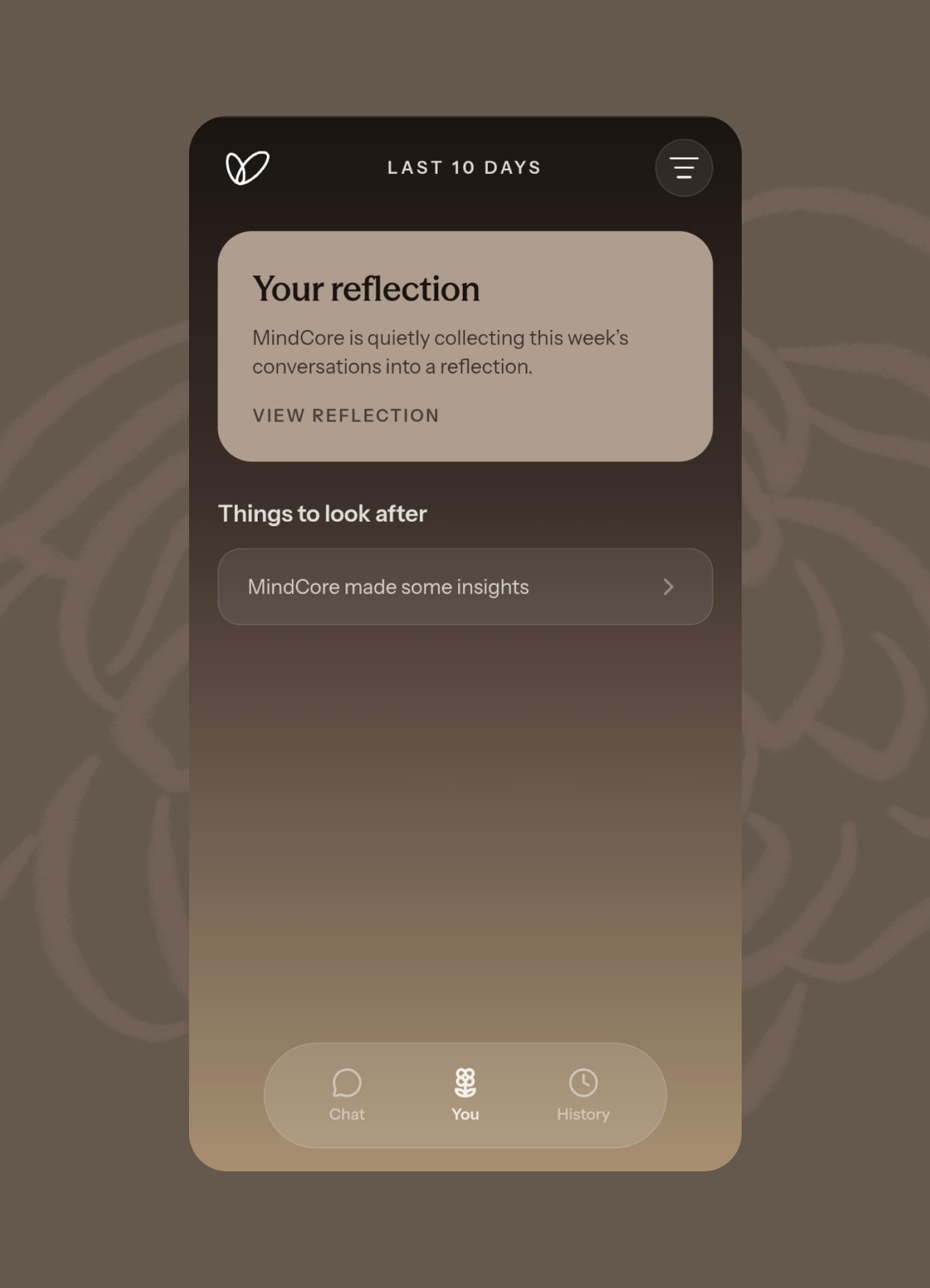 MindCore app demo screen 2
